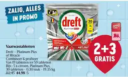 Delhaize Vaatwastabletten Dreft - Platinum Plus of Miracle aanbieding