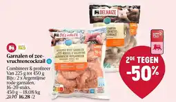 Delhaize Garnalen of zeevruchtencocktail aanbieding