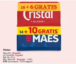 Delhaize Pilsbier Maes of Cristal aanbieding
