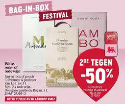 Delhaize Bag-in-box of pouch aanbieding