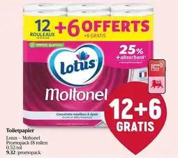 Delhaize Toiletpapier Lotus - Moltonel aanbieding