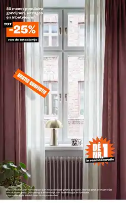 Kwantum gordijnen, vitrages en inbetweens aanbieding
