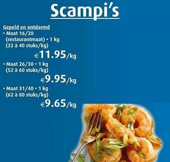 Aronde Scampi’s aanbieding