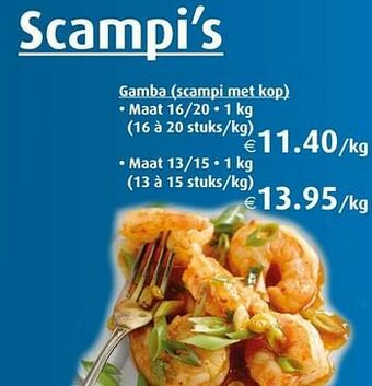 Aronde Scampi’s aanbieding
