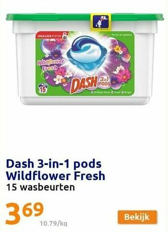 Action Dash 3-in-1 pods wildflower fresh aanbieding