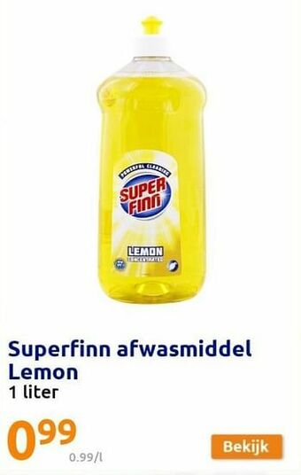 Action Superfinn afwasmiddel lemon aanbieding