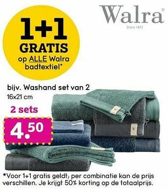 Leen Bakker Washand set van 2 aanbieding