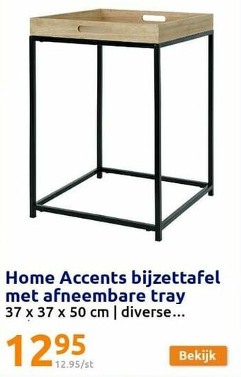 Action Home accents bijzettafel met afneembare tray aanbieding
