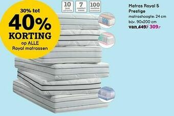 Leen Bakker Matras royal 5 prestige aanbieding