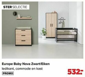 Baby-Dump Europe baby nova zwart-eiken aanbieding
