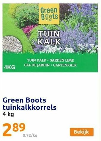 Action Green boots tuinkalkkorrels aanbieding