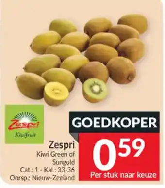 Zespri Kiwi Green of Sungold