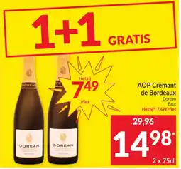 Intermarché AOP Crémant de Bordeaux Dorean Brut aanbieding