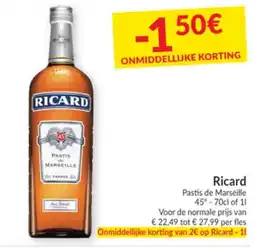 Intermarché Ricard Pastis de Marseille aanbieding