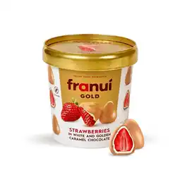 Albert Heijn Franui Aardbei in witte en karamel chocolade aanbieding