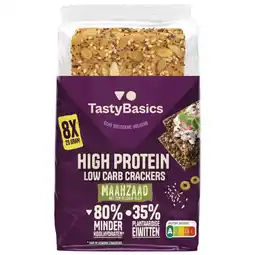 Albert Heijn TastyBasics Low carb-high protein cracker maanzaad aanbieding