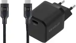 Coolblue BlueBuilt Power Delivery Oplader 20W + Usb C Kabel 1,5m Nylon Zwart aanbieding