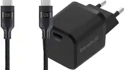 Coolblue BlueBuilt Power Delivery Oplader 30W + Usb C Kabel 3m Nylon Zwart aanbieding