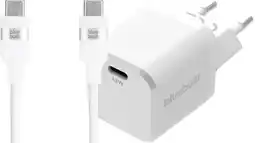 Coolblue BlueBuilt Power Delivery Oplader 45W + Usb C Kabel 1,5m Nylon Wit aanbieding