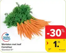 Carrefour Wortelen met loof aanbieding