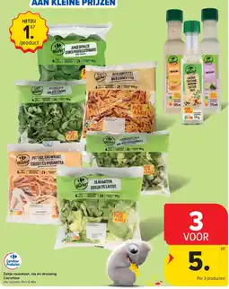 Carrefour Market Zakje ruwvkost, sla en dressing aanbieding