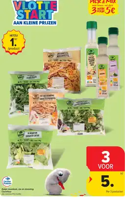 Carrefour Zakje rauwkost, sla en dressing aanbieding