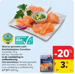Carrefour Market Noorse gerookte zalm aanbieding