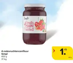Carrefour Market 4-rodevruchtenconfituur Simpl aanbieding
