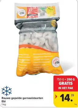 Carrefour Rauwe gepelde garnaalstaarten Ebi aanbieding
