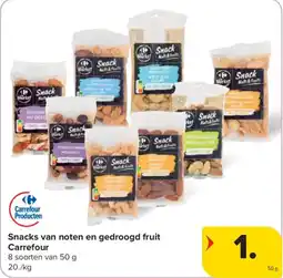 Carrefour Market Snacks van noten en gedroogd fruit Carrefour aanbieding