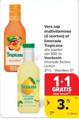 Carrefour Market Vers sap multivitamines of limonade aanbieding