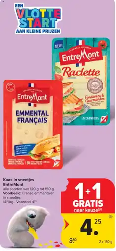Carrefour Kaas in sneetjes EntreMont aanbieding