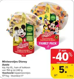 Carrefour Miniworstjes Disney Aoste aanbieding