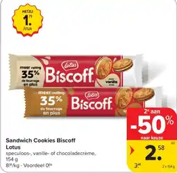 Carrefour Market Sandwich Cookies Biscoff aanbieding