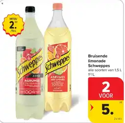 Carrefour Market Bruisende limonade Schweppes aanbieding