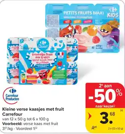 Carrefour Kleine verse kaasjes met fruit aanbieding