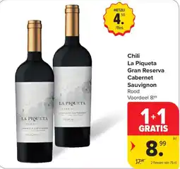 Carrefour Market Chili La Piqueta Gran Reserva Cabernet Sauvignon Rood aanbieding