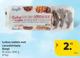 Carrefour Luikse wafels met cacaofantasie aanbieding