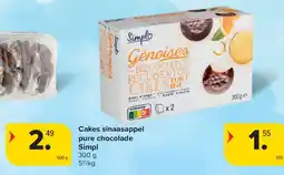 Carrefour Cakes sinaasappel pure chocolade Simpl aanbieding