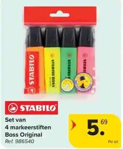 Carrefour Market Set van 4 markeerstiften Boss Original aanbieding