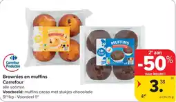 Carrefour Brownies en muffins Carrefour aanbieding