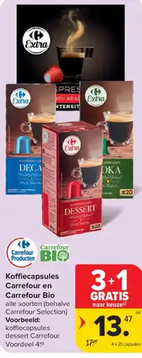 Carrefour koffiecapsules carrefour en carrefour bio aanbieding