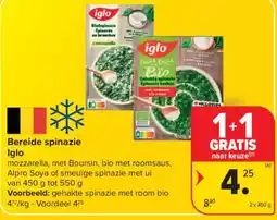 Carrefour Market Bereide spinazie Iglo aanbieding