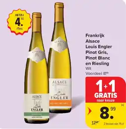 Carrefour Frankrijk Alsace Louis Engler Pinot Gris, Pinot Blanc en Riesling Wit aanbieding