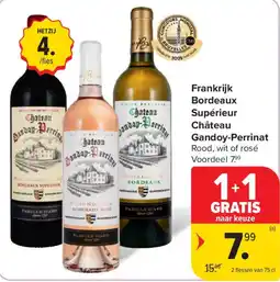 Carrefour Frankrijk Bordeaux Supérieur Château Gandoy-Perrinat aanbieding