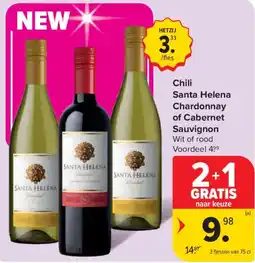 Carrefour Chili Santa Helena Chardonnay of Cabernet Sauvignon aanbieding
