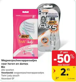 Carrefour Wegwerpscheerapparaatjes voor heren en dames Bic aanbieding