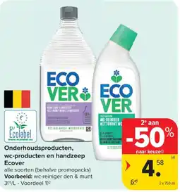 Carrefour Onderhoudsproducten, wc-producten en handzeep Ecover aanbieding