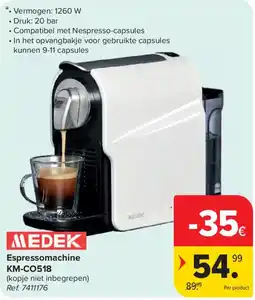 Carrefour Espressomachine medek aanbieding
