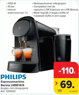 Carrefour Philips espressomachine barista lm8014/6 aanbieding